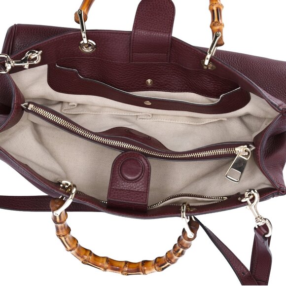 GUCCI Bamboo Shopper Tote Bag 323660 Bordeaux Leather - Picture 9 of 9